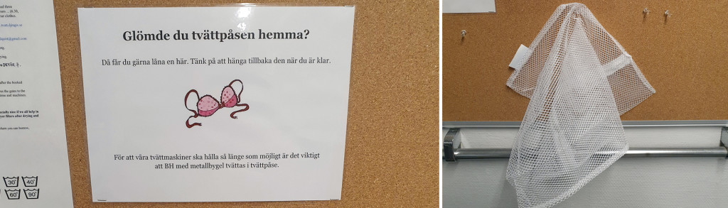 Tvättpåse i tvättstugan