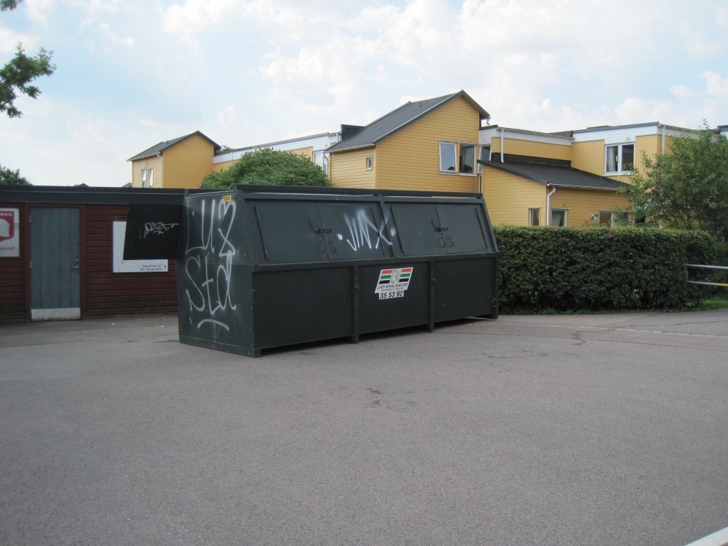 Container på parkeringen