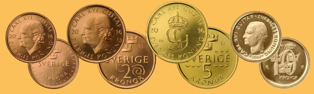 Bildmontage på Sveriges mynt